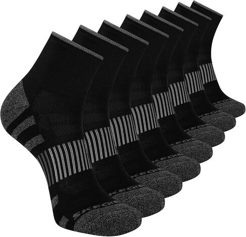 Skechers Men's 8-Pack Work Collection High Quarter Crew Socks, Extra Cushion & Mesh Ventilation in Saudi Arabia