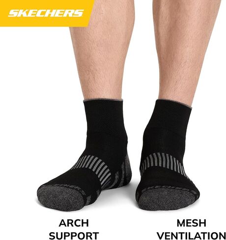 Skechers Men's 8-Pack Work Collection High Quarter Crew Socks, Extra Cushion & Mesh Ventilation in Saudi Arabia