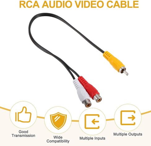 MECCANIXITY 2pcs RCA Splitter Cable, 1RCA Female to 2RCA Male 5ft AV Audio Video Splitter Adapter Output Cable for Subwoofer Amplifier in Saudi Arabia