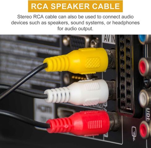 MECCANIXITY 2pcs RCA Splitter Cable, 1RCA Female to 2RCA Male 5ft AV Audio Video Splitter Adapter Output Cable for Subwoofer Amplifier in Saudi Arabia