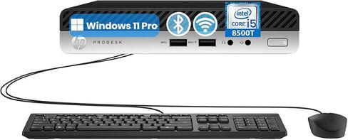كمبيوتر HP ProDesk 400 G4 Mini Desktop Computer، Intel Core 8th Gen i5-8500T 6 Core، 8 جيجا رام، 256 جيجا SSD، DisplayPort، لوحة مفاتيح وماوس، Windows 11 Pro (متجدد) in Saudi Arabia