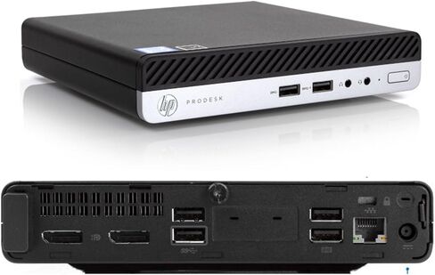 كمبيوتر HP ProDesk 400 G4 Mini Desktop Computer، Intel Core 8th Gen i5-8500T 6 Core، 8 جيجا رام، 256 جيجا SSD، DisplayPort، لوحة مفاتيح وماوس، Windows 11 Pro (متجدد) in Saudi Arabia