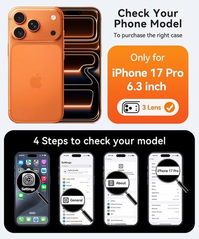 حامل مغناطيسي CANSHN يدور 360 درجة لهاتف iPhone 17 Pro مع التحكم في الكاميرا [حماية كاملة للكاميرا] [متوافق مع Magsafe] غطاء هاتف واقٍ شفاف غير لامع مقاوم للصدمات 6.3 بوصة - أزرق غامق in Kuwait