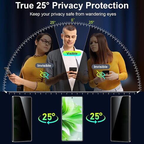 Esanik [2+2 واقي شاشة للخصوصية لهاتف Samsung Galaxy S25 Ultra 6.9 بوصة مضاد للتجسس PET (ليس زجاجًا) مع إطار سهل التركيب + واقي عدسة الكاميرا متوافق مع معرف بصمة الإصبع in Kuwait
