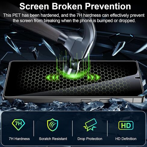 Esanik [2+2 واقي شاشة للخصوصية لهاتف Samsung Galaxy S25 Ultra 6.9 بوصة مضاد للتجسس PET (ليس زجاجًا) مع إطار سهل التركيب + واقي عدسة الكاميرا متوافق مع معرف بصمة الإصبع in Kuwait