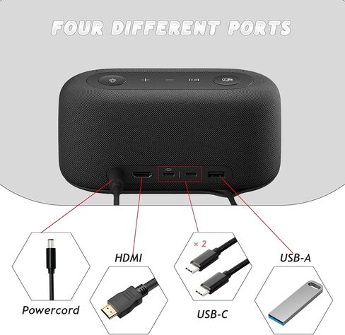 قاعدة صوت 2 في 1 لمنصة صوت Microsoft - منصة صوت Microsoft Teams تصل إلى 90 ديسيبل SPL - تدعم وضع DP alt - صفيفان من الميكروفونات متعددة الاتجاهات تصل إلى شاشة مزدوجة، Windows 11/10، MacOS in Kuwait