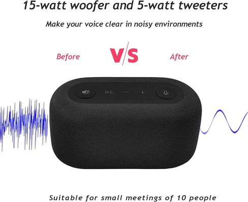 قاعدة صوت 2 في 1 لمنصة صوت Microsoft - منصة صوت Microsoft Teams تصل إلى 90 ديسيبل SPL - تدعم وضع DP alt - صفيفان من الميكروفونات متعددة الاتجاهات تصل إلى شاشة مزدوجة، Windows 11/10، MacOS in Kuwait