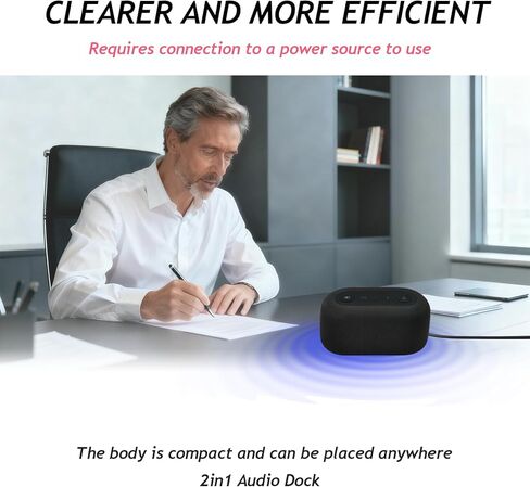 قاعدة صوت 2 في 1 لمنصة صوت Microsoft - منصة صوت Microsoft Teams تصل إلى 90 ديسيبل SPL - تدعم وضع DP alt - صفيفان من الميكروفونات متعددة الاتجاهات تصل إلى شاشة مزدوجة، Windows 11/10، MacOS in Kuwait