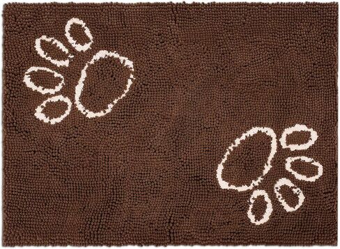 ممسحة أرجل للكلاب من Internet's Best Chenille - مقاس 35 × 25 - سطح ماص - قاعدة مضادة للانزلاق - تحمي الأرضيات - رمادي in Kuwait