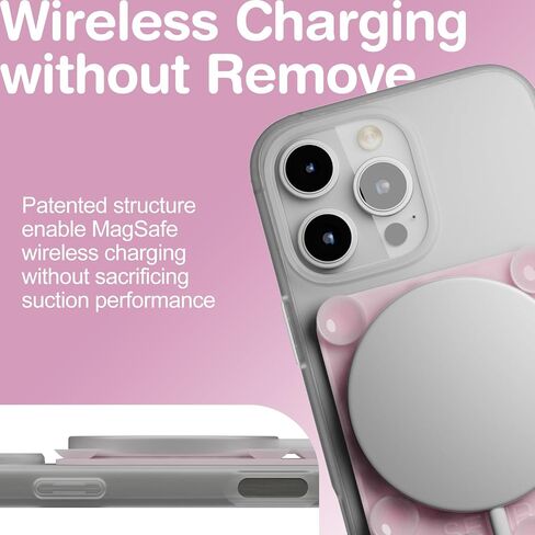 مقبض لاصق للهاتف SEMBO UniSuction Lite [متوافق مع ملحقات MagSafe] حامل تثبيت بدون استخدام اليدين لـ TikTok والصور الذاتية ومقاطع الفيديو - 2.44 × 3.47 بوصة (شفاف) in Kuwait