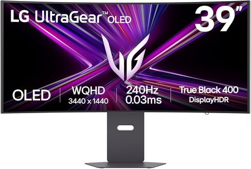 LG Ultragear 39GX900A-B 39" OLED Curved WQHD Gaming Monitor - 240Hz, 0.03ms, G-SYNC & FreeSync Premium Pro, HDMI 2.1, DisplayPort 1.4, USB-C, VESA, Anti-Glare, HDR True Black, 800R Curve in Saudi Arabia