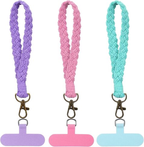 3 Pcs Phone Wrist Strap, CellPhone Lanyard with Tether Tab, Wrist Phone Lanyards, Universal Smartphone Wristlet Keychain for Women Men in Kuwait