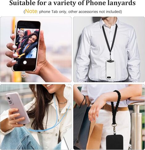 6 Pcs Phone Charm Hook, Phone Charm Holder Stainless Steel 360° Rotating Connector, No Adhesive, Universal Phones Strap Replacement for Full Phones Cases, Black & Silver in Saudi Arabia