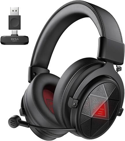 E900X 5.8G Wireless Gaming Headset for PC PS4, PS5, Computer, Laptop - Dual Mic ENC Call Noise Cancelling Headphones with Micphone - 7.1 Srround Sound - Over Ear Headphones for TV, Music, Meeting in Saudi Arabia