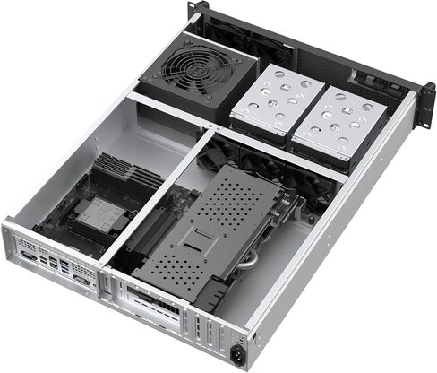 هيكل خادم Rosewill 2U Rackmount | دعم GPU أفقي بالحجم الكامل | متوافقة مع اللوحة الأم ATX | يدعم ما يصل إلى 6X 3.5 HDD Bays | مراوح 5 × 80 مم PWM | يو اس بي 3.2 تايب سي | آر إس في-Z2006 in Kuwait