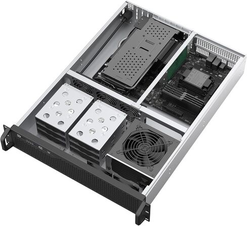هيكل خادم Rosewill 2U Rackmount | دعم GPU أفقي بالحجم الكامل | متوافقة مع اللوحة الأم ATX | يدعم ما يصل إلى 6X 3.5 HDD Bays | مراوح 5 × 80 مم PWM | يو اس بي 3.2 تايب سي | آر إس في-Z2006 in Kuwait