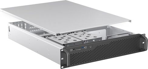 هيكل خادم Rosewill 2U Rackmount | دعم GPU أفقي بالحجم الكامل | متوافقة مع اللوحة الأم ATX | يدعم ما يصل إلى 6X 3.5 HDD Bays | مراوح 5 × 80 مم PWM | يو اس بي 3.2 تايب سي | آر إس في-Z2006 in Kuwait