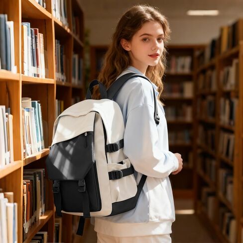 coowoz School Backpack for Men Women College Bookbag Waterproof Lightweight Black Backpack Mochilas Book Bag Rucksack Casual Daypack School Bag for Boys Girls in Kuwait