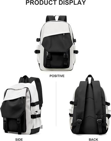 coowoz School Backpack for Men Women College Bookbag Waterproof Lightweight Black Backpack Mochilas Book Bag Rucksack Casual Daypack School Bag for Boys Girls in Kuwait