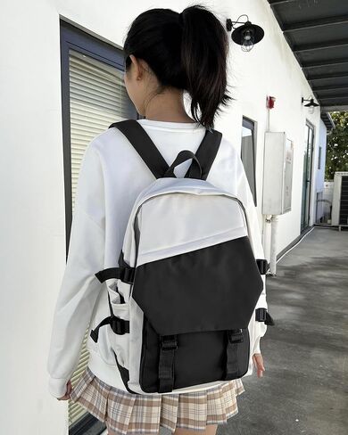 coowoz School Backpack for Men Women College Bookbag Waterproof Lightweight Black Backpack Mochilas Book Bag Rucksack Casual Daypack School Bag for Boys Girls in Kuwait