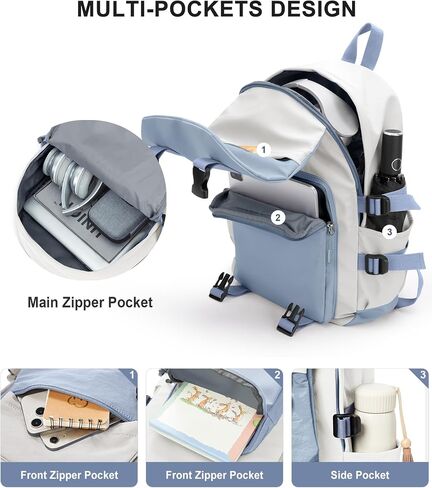 coowoz School Backpack for Men Women College Bookbag Waterproof Lightweight Black Backpack Mochilas Book Bag Rucksack Casual Daypack School Bag for Boys Girls in Kuwait