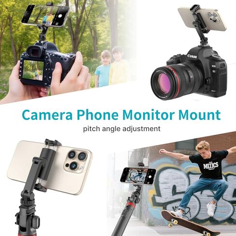 حامل حامل ثلاثي للهاتف لهاتف iPhone - 2 حذاء بارد ومسمار 1/4 بوصة، يدور 360 درجة وإمالة 180 درجة متوافق مع iPhone Android Sony Canon DJI Ronin S/SC Zhiyun Gimbals in Kuwait