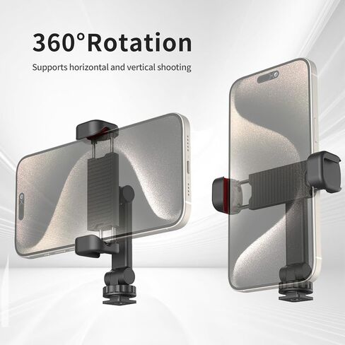 حامل حامل ثلاثي للهاتف لهاتف iPhone - 2 حذاء بارد ومسمار 1/4 بوصة، يدور 360 درجة وإمالة 180 درجة متوافق مع iPhone Android Sony Canon DJI Ronin S/SC Zhiyun Gimbals in Kuwait