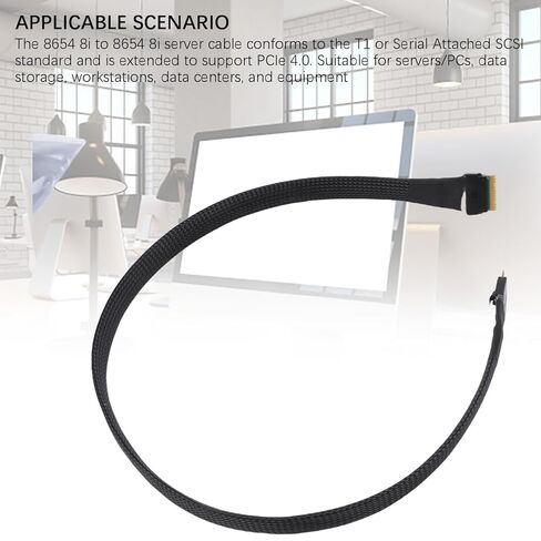 Bewinner SFF 8654 to SFF 8654 Cable, 8i Configuration 24Gbps PCIe 4.0 85 Ohm with Straight Cable Plugs for Servers Storage Systems Workstations in Saudi Arabia