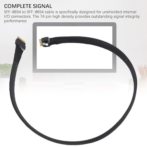 Bewinner SFF 8654 to SFF 8654 Cable, 8i Configuration 24Gbps PCIe 4.0 85 Ohm with Straight Cable Plugs for Servers Storage Systems Workstations in Saudi Arabia