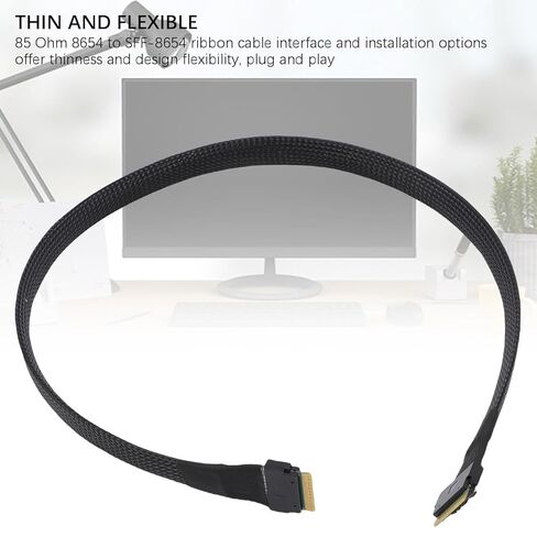 Bewinner SFF 8654 to SFF 8654 Cable, 8i Configuration 24Gbps PCIe 4.0 85 Ohm with Straight Cable Plugs for Servers Storage Systems Workstations in Saudi Arabia