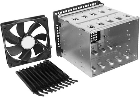 Hard Drive Bracket with Cooling Fan Drive Mounting Cage for Computer Tower Simple Installation Storage Rack Kit for Multi Hard Drive Mounting in Saudi Arabia