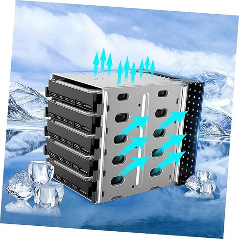Hard Drive Bracket with Cooling Fan Drive Mounting Cage for Computer Tower Simple Installation Storage Rack Kit for Multi Hard Drive Mounting in Saudi Arabia