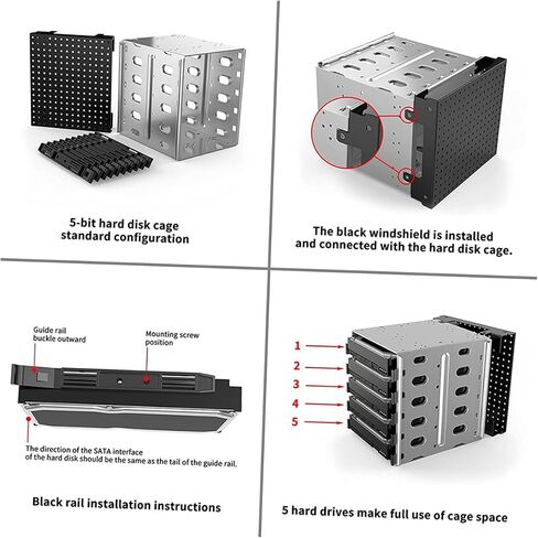 Hard Drive Bracket with Cooling Fan Drive Mounting Cage for Computer Tower Simple Installation Storage Rack Kit for Multi Hard Drive Mounting in Saudi Arabia