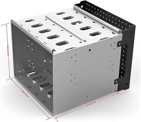 Hard Drive Bracket with Cooling Fan Drive Mounting Cage for Computer Tower Simple Installation Storage Rack Kit for Multi Hard Drive Mounting in Saudi Arabia