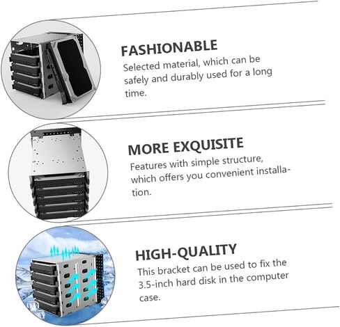 Hard Drive Bracket with Cooling Fan Drive Mounting Cage for Computer Tower Simple Installation Storage Rack Kit for Multi Hard Drive Mounting in Saudi Arabia