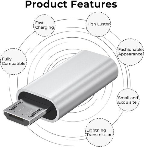 3 عبوات من محول USB C إلى Micro USB، محول USB من النوع C أنثى إلى Micro USB Male لمزامنة البيانات متوافق مع أجهزة Samsung Galaxy S7 S6 Note 5 وKindle وPS4 وNexus 5 6 وأجهزة USB الصغيرة (فضي) in Kuwait