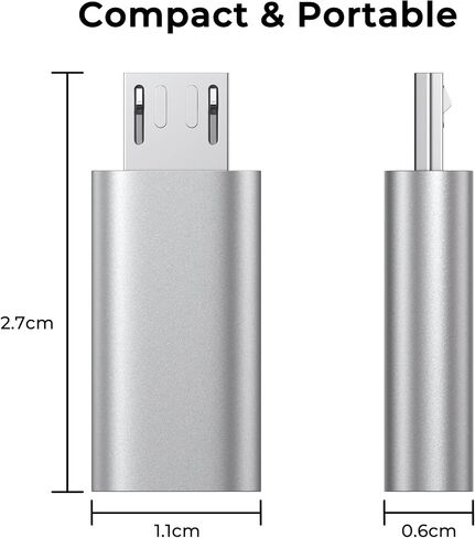 3 عبوات من محول USB C إلى Micro USB، محول USB من النوع C أنثى إلى Micro USB Male لمزامنة البيانات متوافق مع أجهزة Samsung Galaxy S7 S6 Note 5 وKindle وPS4 وNexus 5 6 وأجهزة USB الصغيرة (فضي) in Kuwait