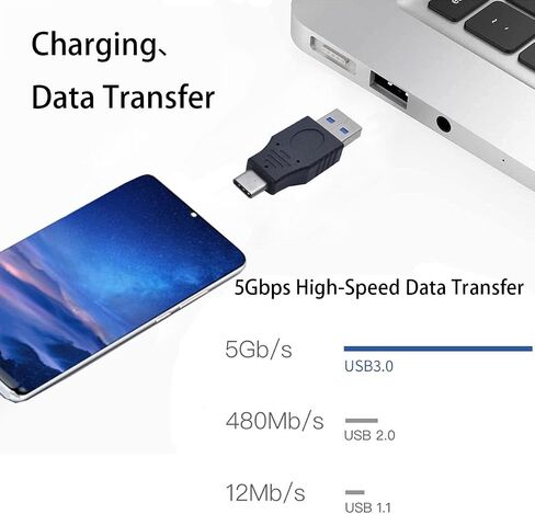 2 قطعة USB 3.0 ذكر إلى محول أنثى من النوع C، محول USB-C أنثى إلى USB A ذكر، يدعم البيانات والشحن لأجهزة الكمبيوتر المحمول، والقرص الصلب، والهواتف المحمولة in Kuwait