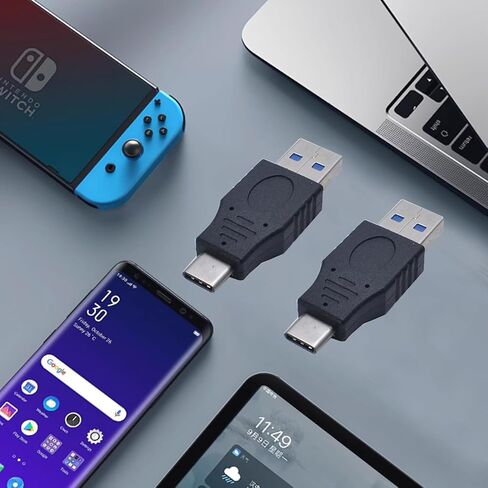 2 قطعة USB 3.0 ذكر إلى محول أنثى من النوع C، محول USB-C أنثى إلى USB A ذكر، يدعم البيانات والشحن لأجهزة الكمبيوتر المحمول، والقرص الصلب، والهواتف المحمولة in Kuwait
