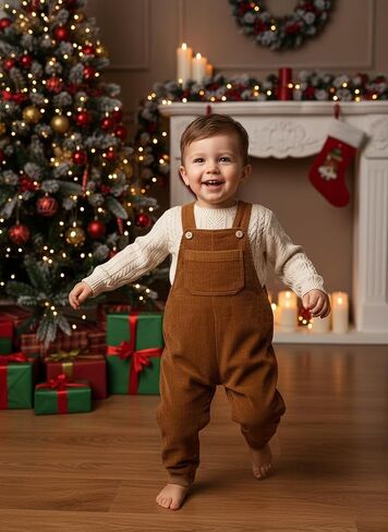 Baby Boys Corduroy Overalls Kids Bib Pants Suspender Trousers Toddler Strap Jumpsuit Bottom Outfit in Kuwait