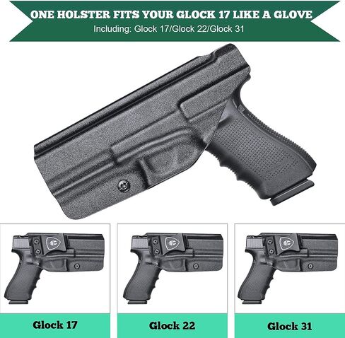WARRIORLAND IWB Kydex Holster for Glock 17/22/31 – Fit G17 Gen 1-5, G22 Gen 3-4, G31 Gen 3-5 – Not Fit G22 Gen 5 – Inside Waistband Concealed Carry, Adjustable Cant & Retention, Right/Left Hand in Saudi Arabia