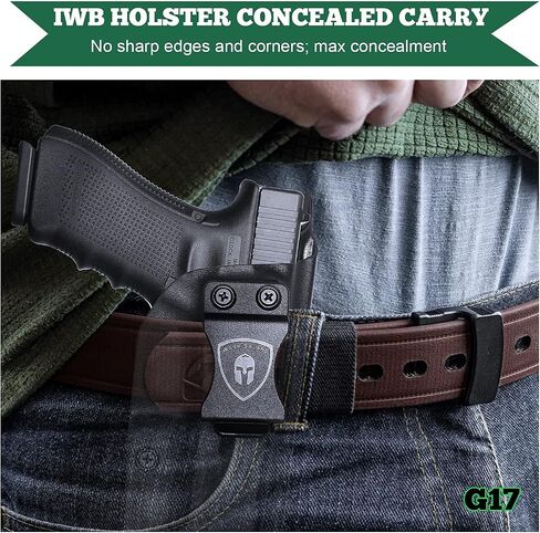 حافظة WARRIORLAND IWB Kydex لـ Glock 17/22/31 - تناسب G17 Gen 1-5، G22 Gen 3-4، G31 Gen 3-5 - لا تناسب G22 Gen 5 - حمل مخفي داخل حزام الخصر، قابل للتعديل والاحتفاظ، اليد اليمنى/اليسرى in Saudi Arabia