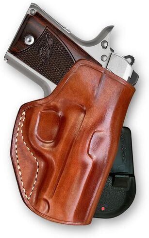 حافظة مجداف جلدية فاخرة مفتوحة من الأعلى، أسطوانة Kimber Micro 9 مم 3.15 بوصة، رسم باليد اليمنى، لون بني #1528# in Saudi Arabia