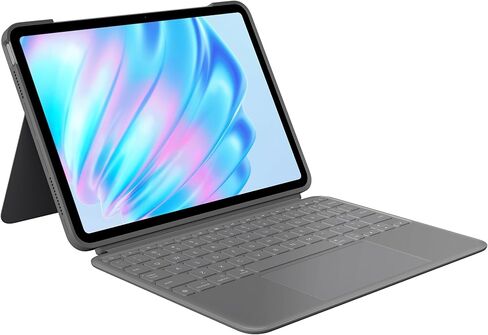Logitech Combo Touch iPad Air 11 بوصة (M2)، iPad Air (الجيل الرابع والخامس - 2020، 2022) حافظة لوحة المفاتيح - لوحة مفاتيح بإضاءة خلفية قابلة للفصل مع مسند - رمادي أكسفورد in Kuwait