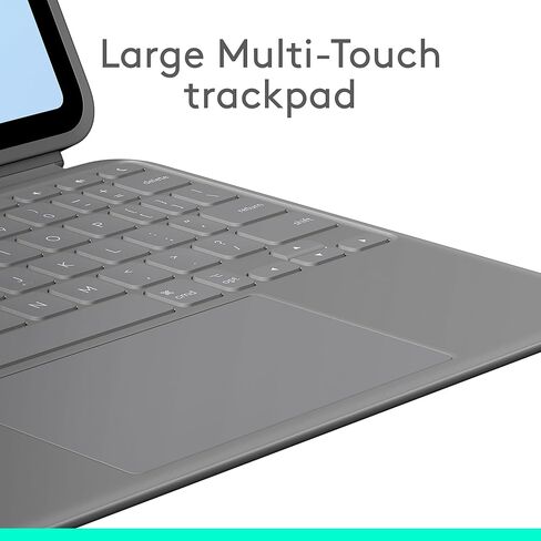 Logitech Combo Touch iPad Air 11 بوصة (M2)، iPad Air (الجيل الرابع والخامس - 2020، 2022) حافظة لوحة المفاتيح - لوحة مفاتيح بإضاءة خلفية قابلة للفصل مع مسند - رمادي أكسفورد in Kuwait
