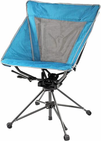 Garden Elements Swivel Camping Chair – Portable Outdoor Chair with 360° Swivel, Tall Back Support, Breathable Nylon Mesh, Steel Frame, Foldable Design with Carrying Case – Red in Saudi Arabia