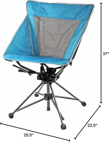 Garden Elements Swivel Camping Chair – Portable Outdoor Chair with 360° Swivel, Tall Back Support, Breathable Nylon Mesh, Steel Frame, Foldable Design with Carrying Case – Red in Saudi Arabia
