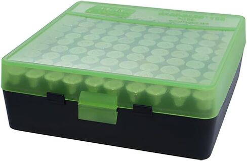 MTM 100 Round Flip-Top Ammo Box 38/357 Cal (Clear Green/Black) in Saudi Arabia