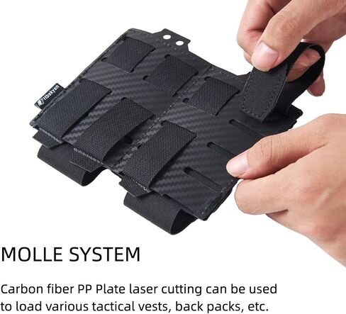 Rifle Magazine Pouch，Double Mag Pouch for AK M4 M16 AR-15 Magazine Pouch 5.56mm MOLLE Magazine Pouch Elastic Rifle Magazine Carrier with Carbon Fiber Patterned PP Plate in Saudi Arabia