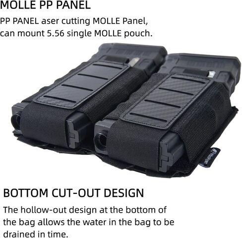 Rifle Magazine Pouch，Double Mag Pouch for AK M4 M16 AR-15 Magazine Pouch 5.56mm MOLLE Magazine Pouch Elastic Rifle Magazine Carrier with Carbon Fiber Patterned PP Plate in Saudi Arabia